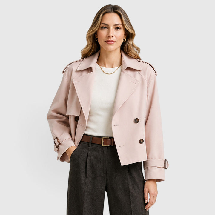Ivy | Cropped Double-Breasted Trench Jacket