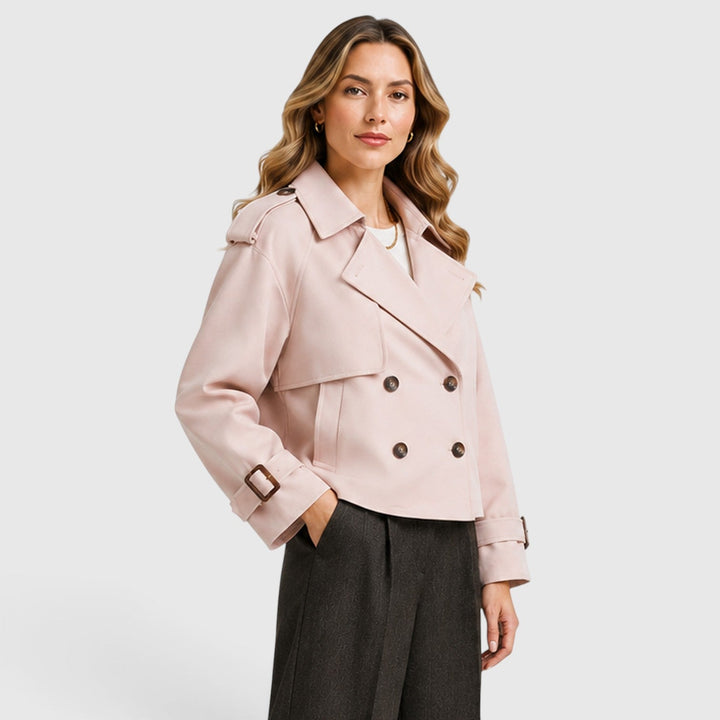 Ivy | Cropped Double-Breasted Trench Jacket