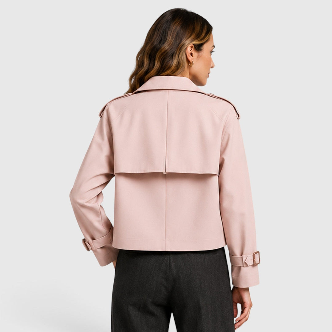 Ivy | Cropped Double-Breasted Trench Jacket