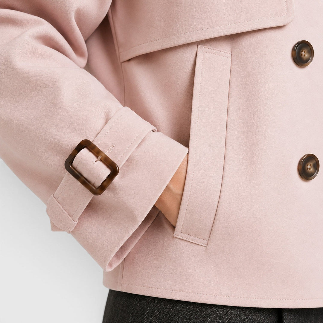 Ivy | Cropped Double-Breasted Trench Jacket