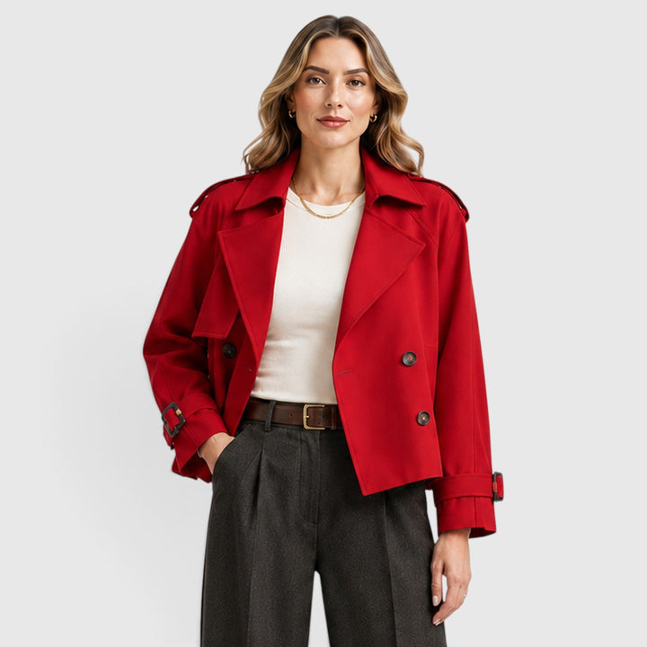 Ivy | Cropped Double-Breasted Trench Jacket