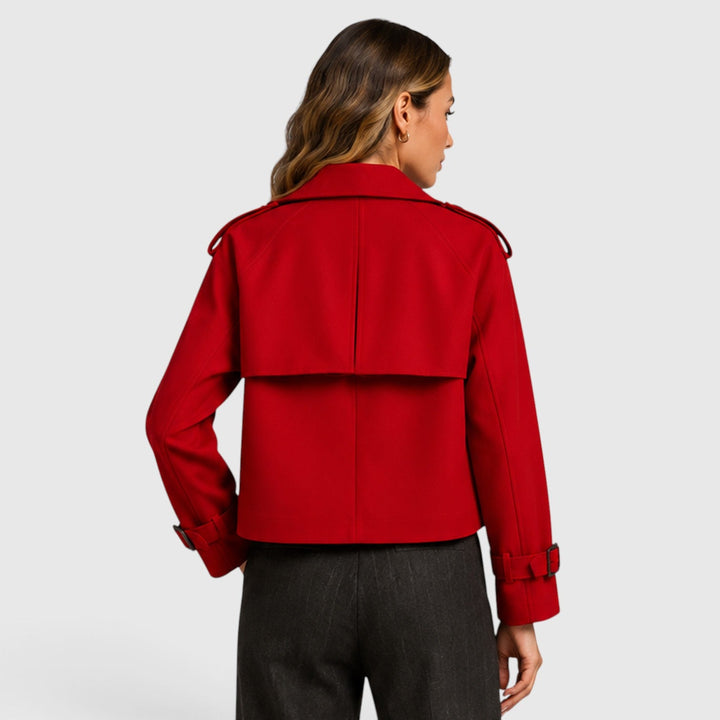 Ivy | Cropped Double-Breasted Trench Jacket