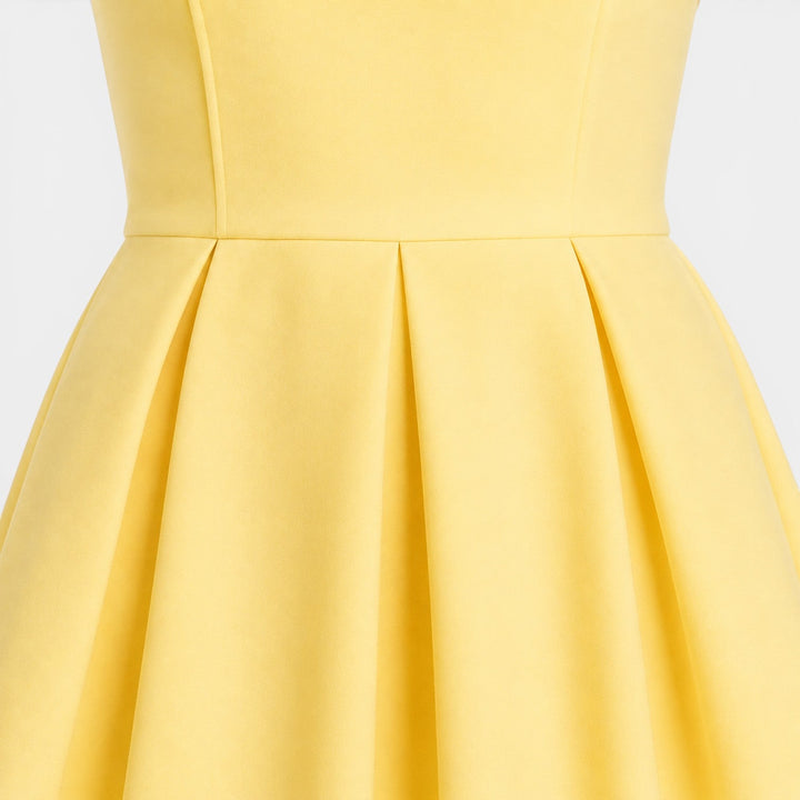 Bella | Strapless Pleated Midi Dress