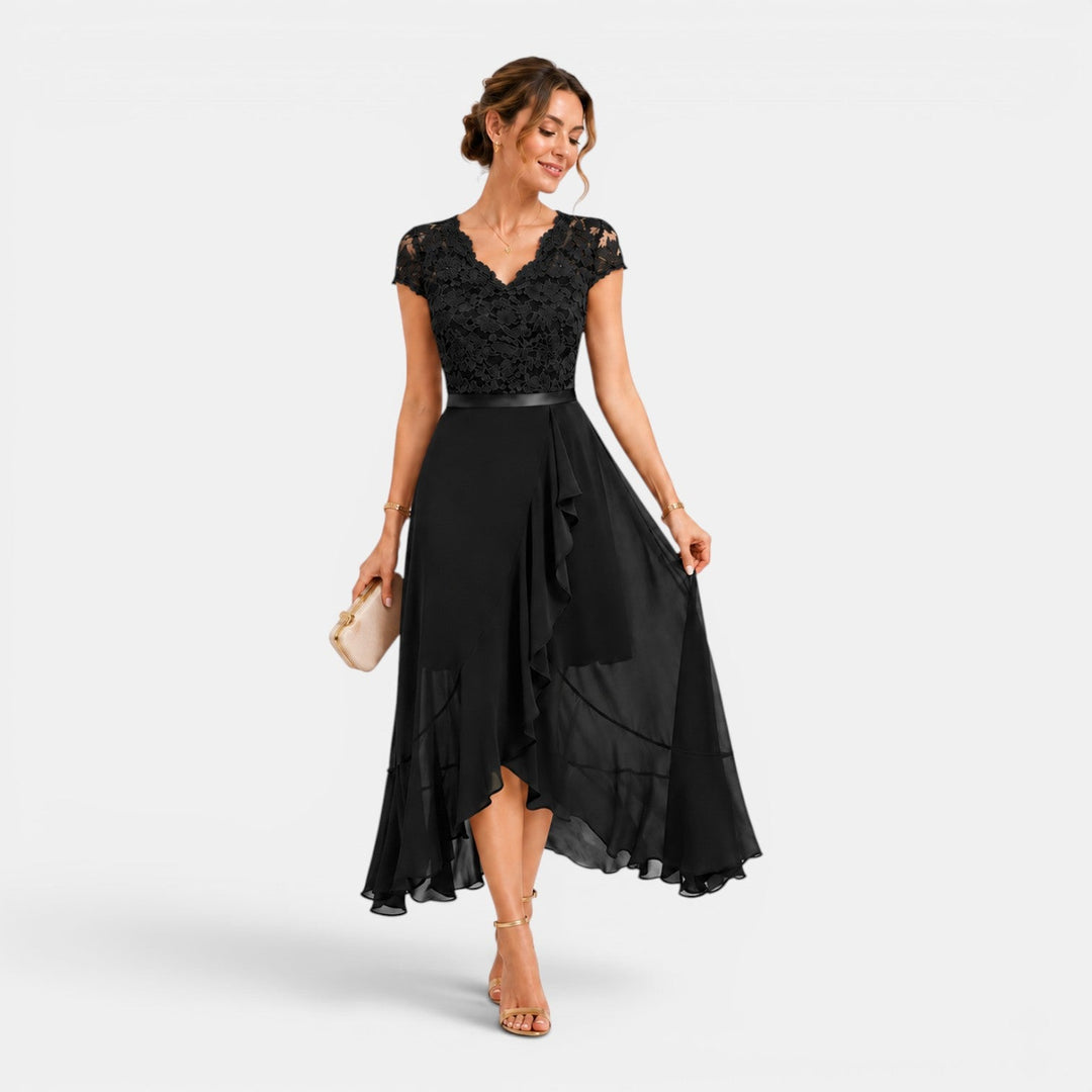 Sophia | Lace Midi Dress with V-Neck