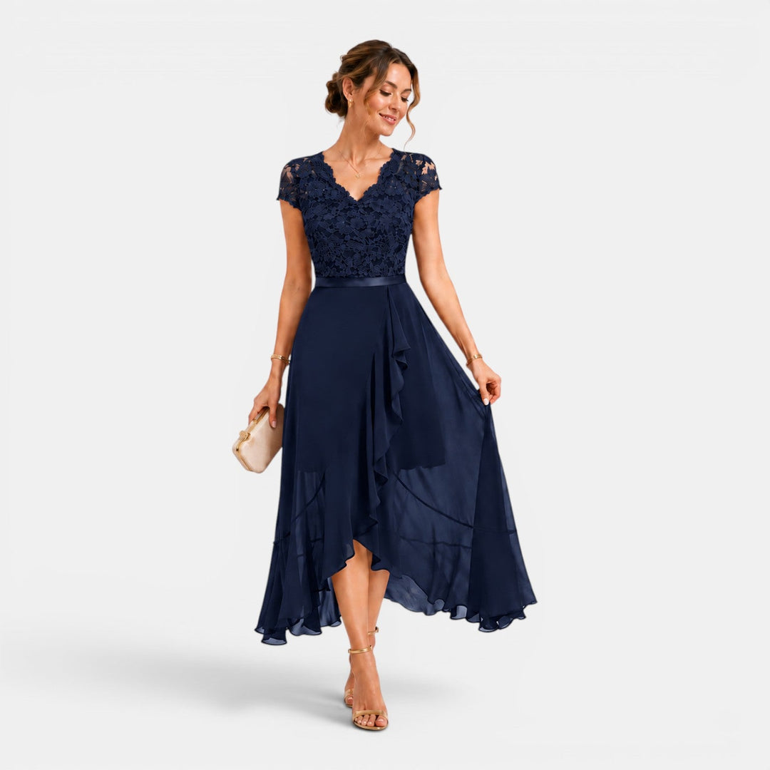 Sophia | Lace Midi Dress with V-Neck