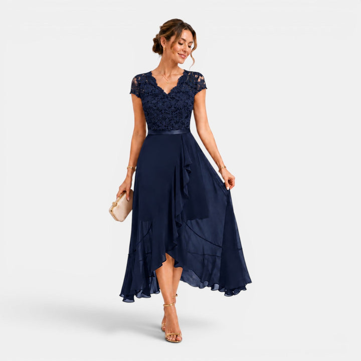 Sophia | Lace Midi Dress with V-Neck