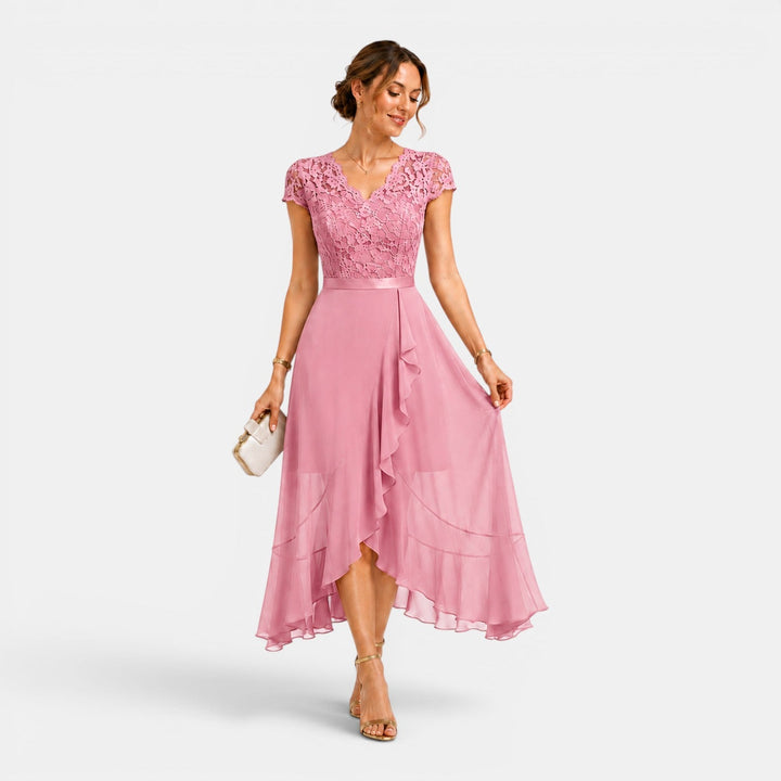 Sophia | Lace Midi Dress with V-Neck