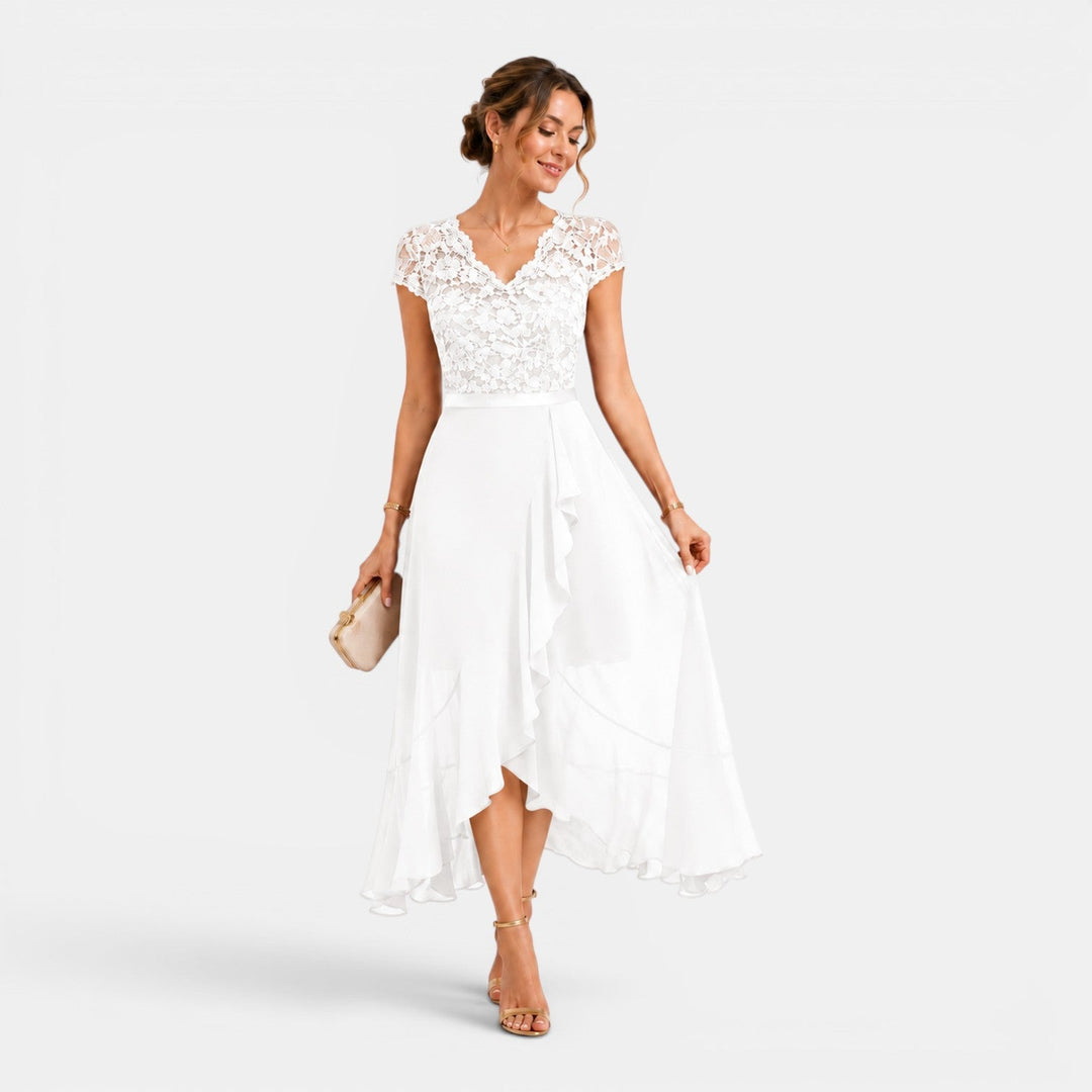 Sophia | Lace Midi Dress with V-Neck