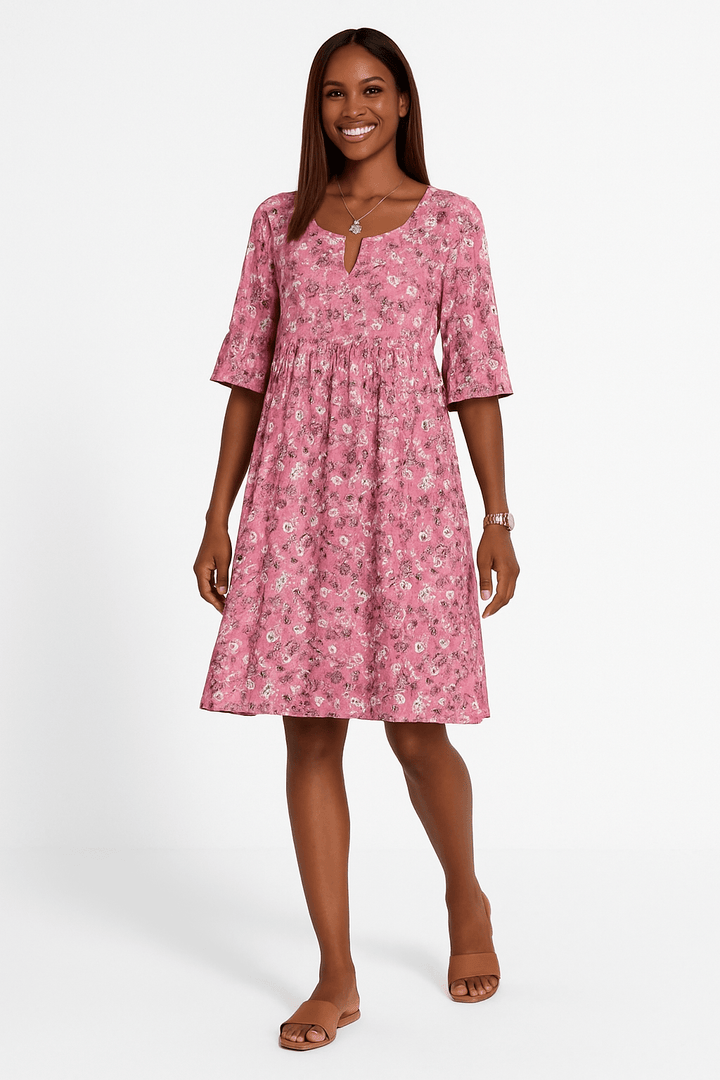 Olivia Pink Floral Casual Dress