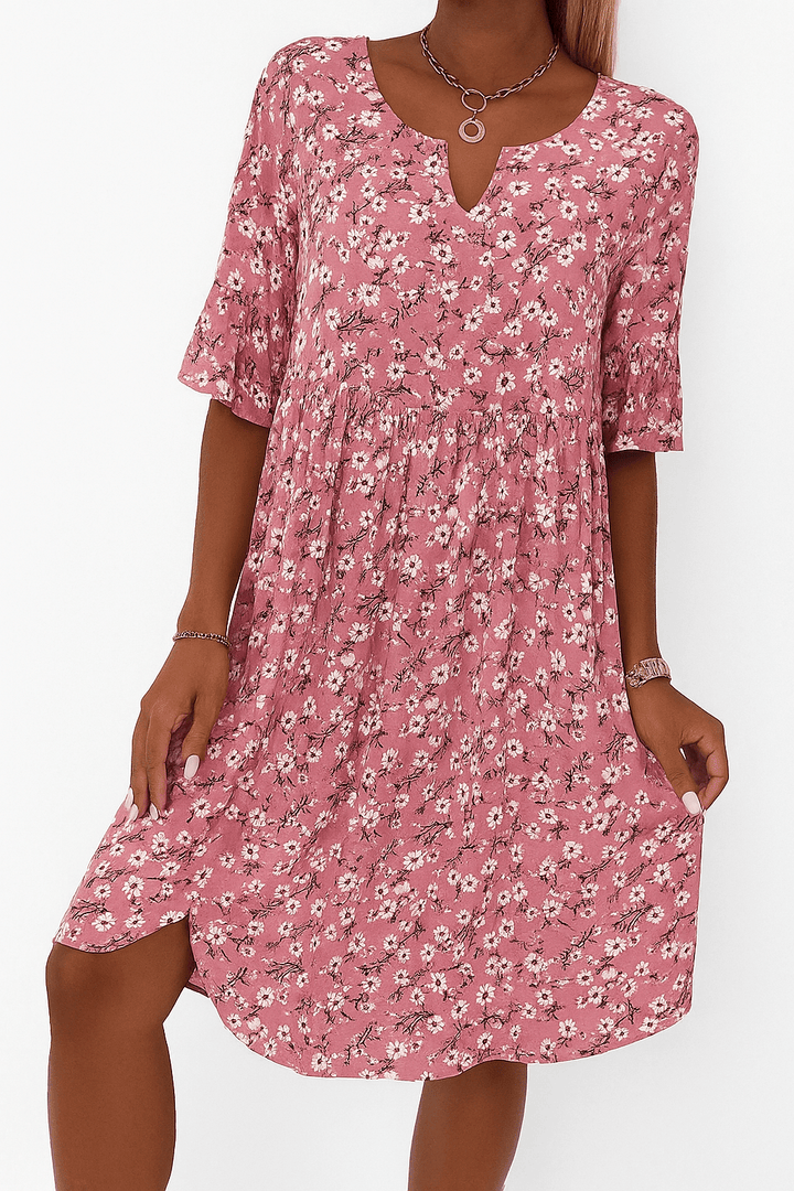 Olivia Pink Floral Casual Dress