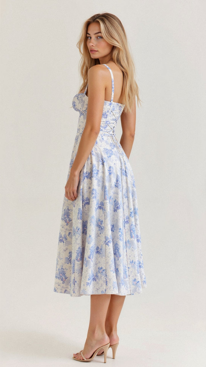 Kiana Floral Corset Midi Dress