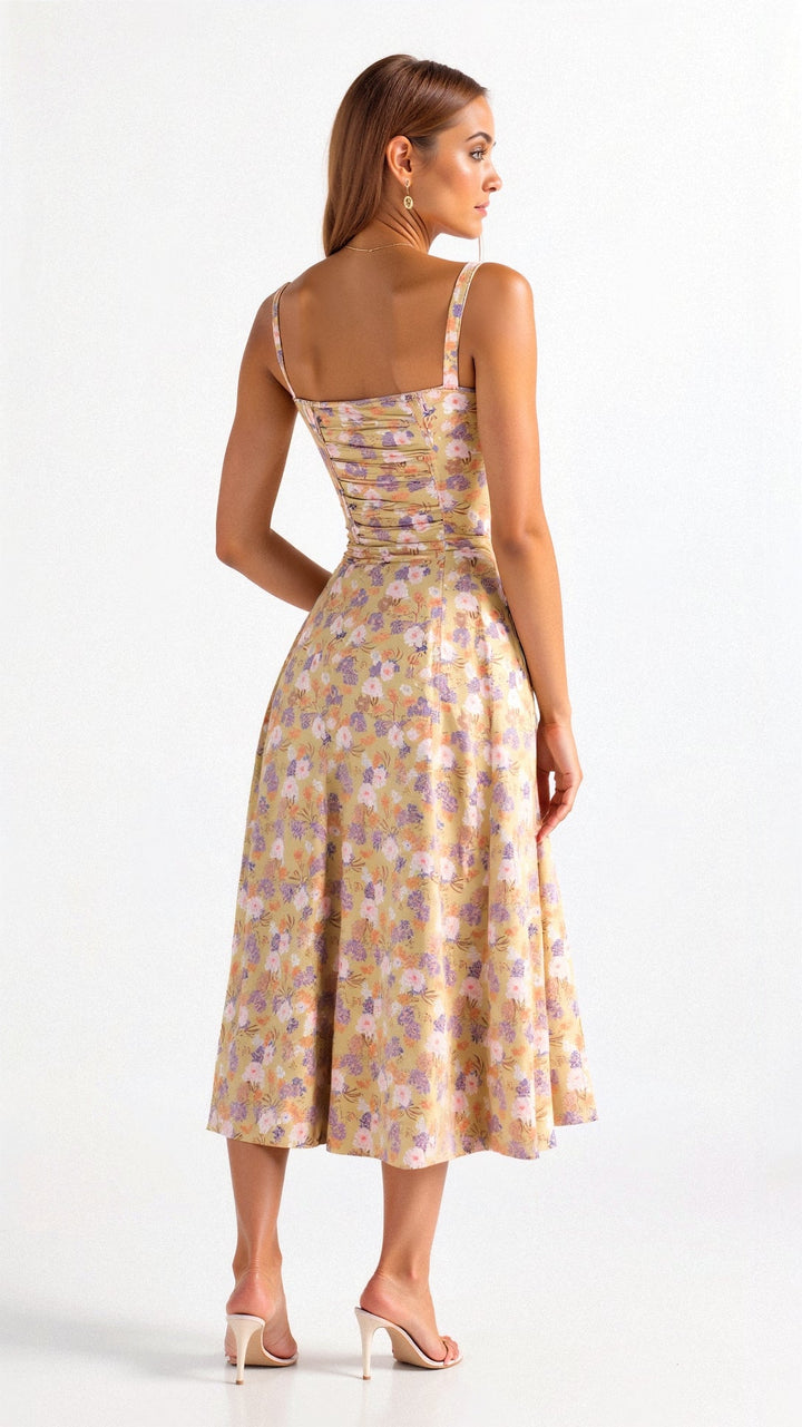 Kiana Floral Corset Midi Dress