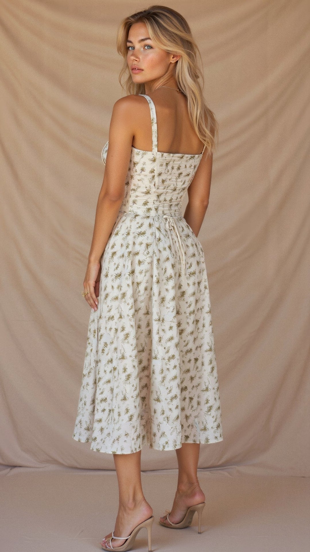 Kiana Floral Corset Midi Dress