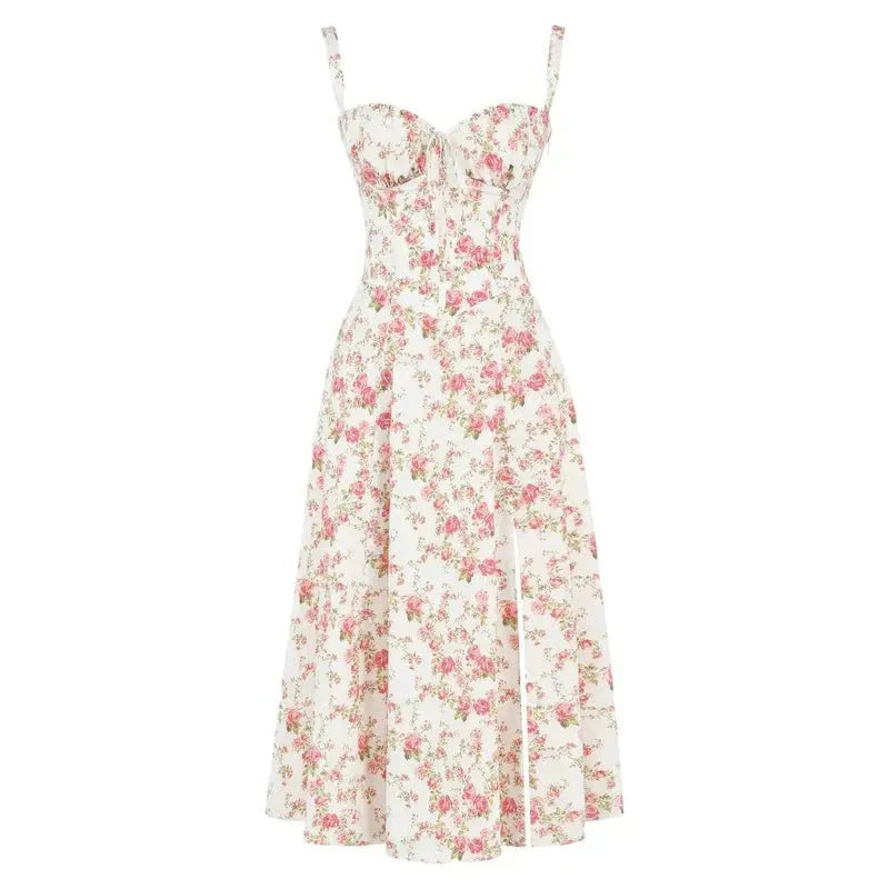 Kiana Floral Corset Midi Dress