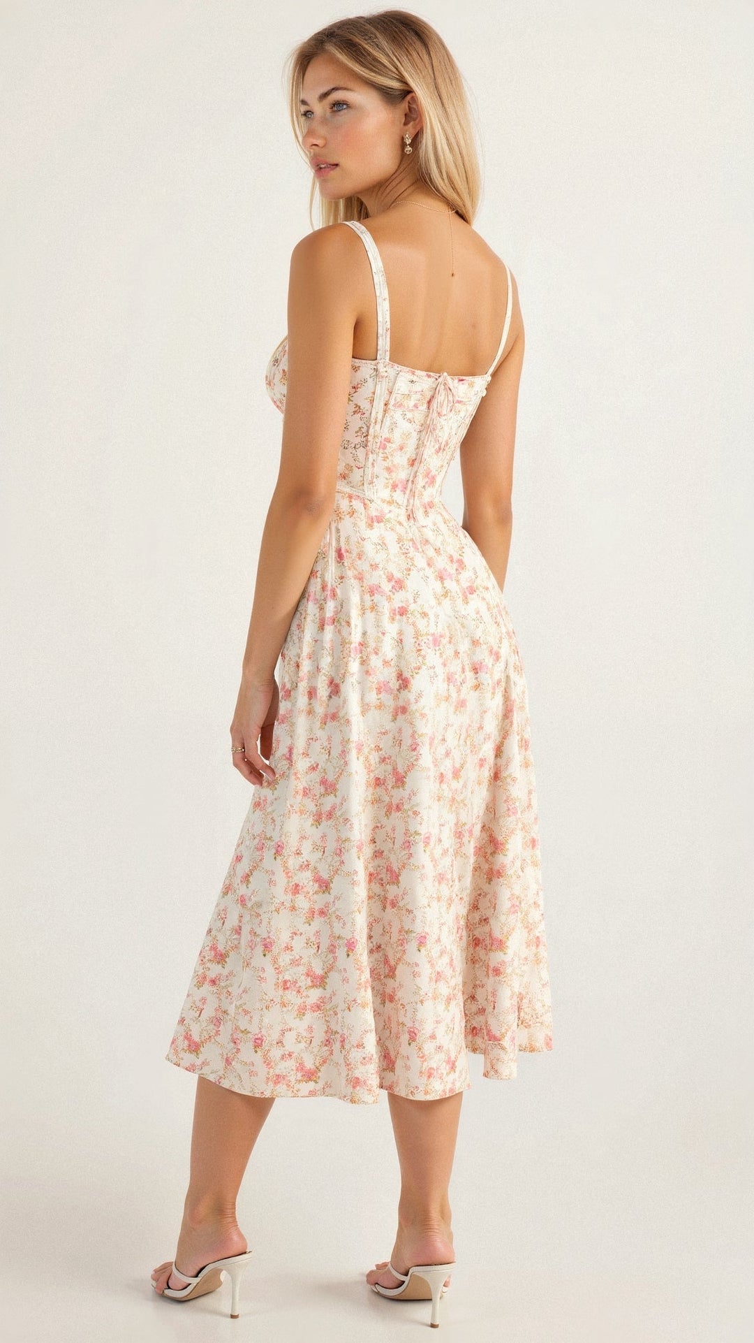 Kiana Floral Corset Midi Dress