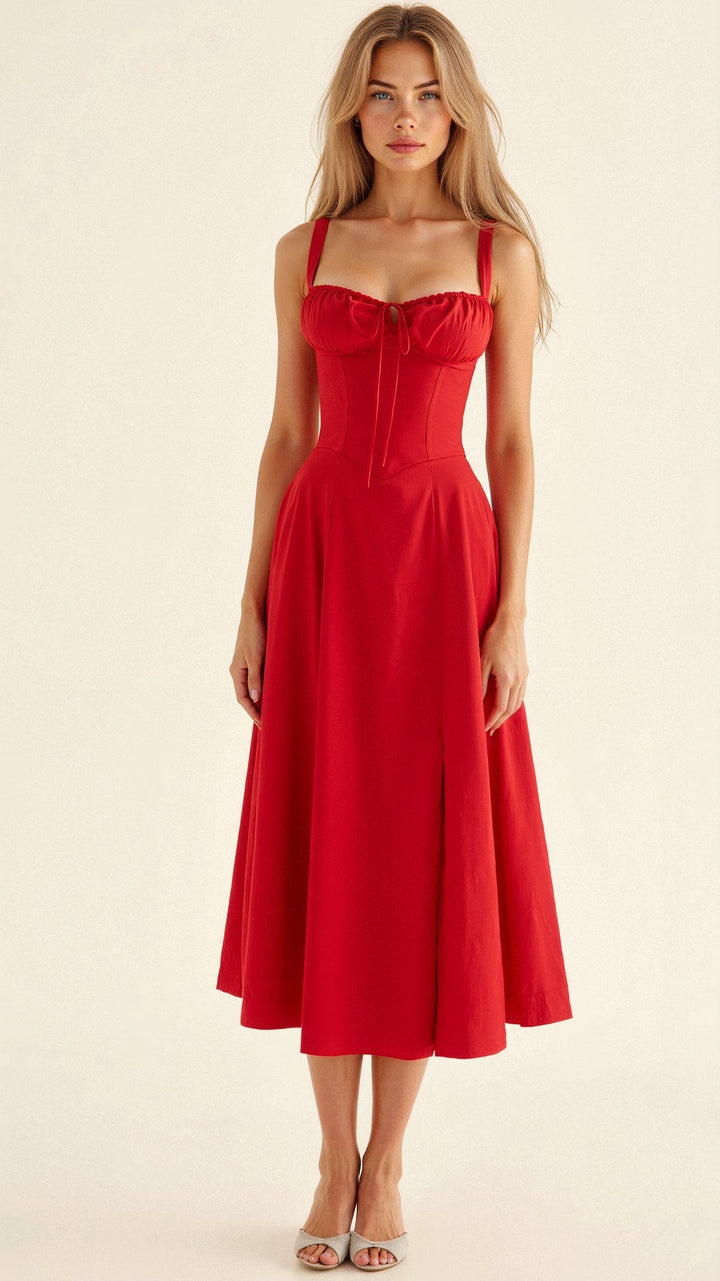 Kiana Floral Corset Midi Dress