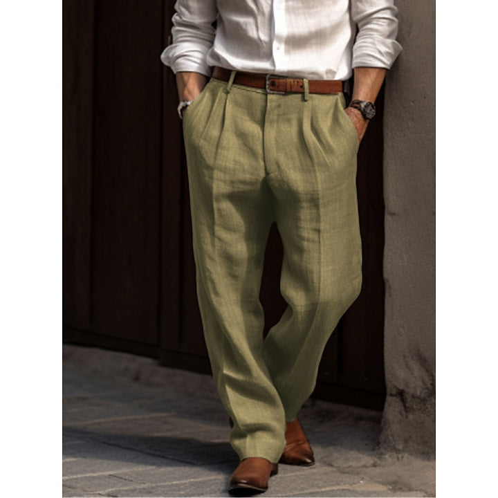 Thaddeus | Breathable linen casual pants men