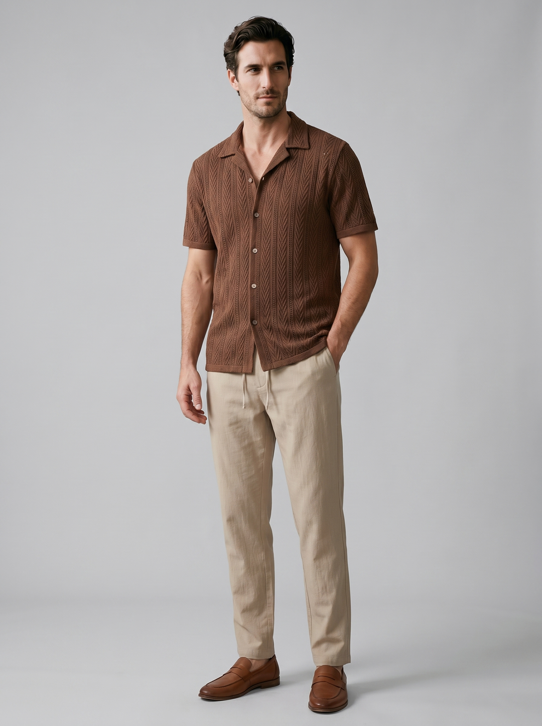 Brody | Men's Knit Summer Shirt & Pants Set