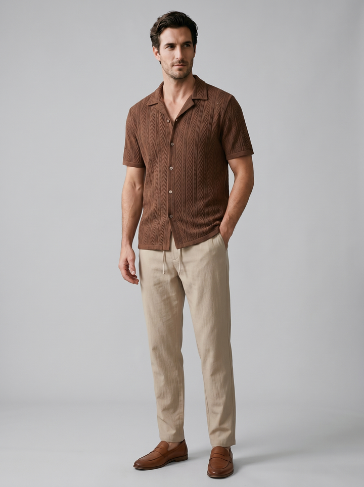 Brody | Men's Knit Summer Shirt & Pants Set