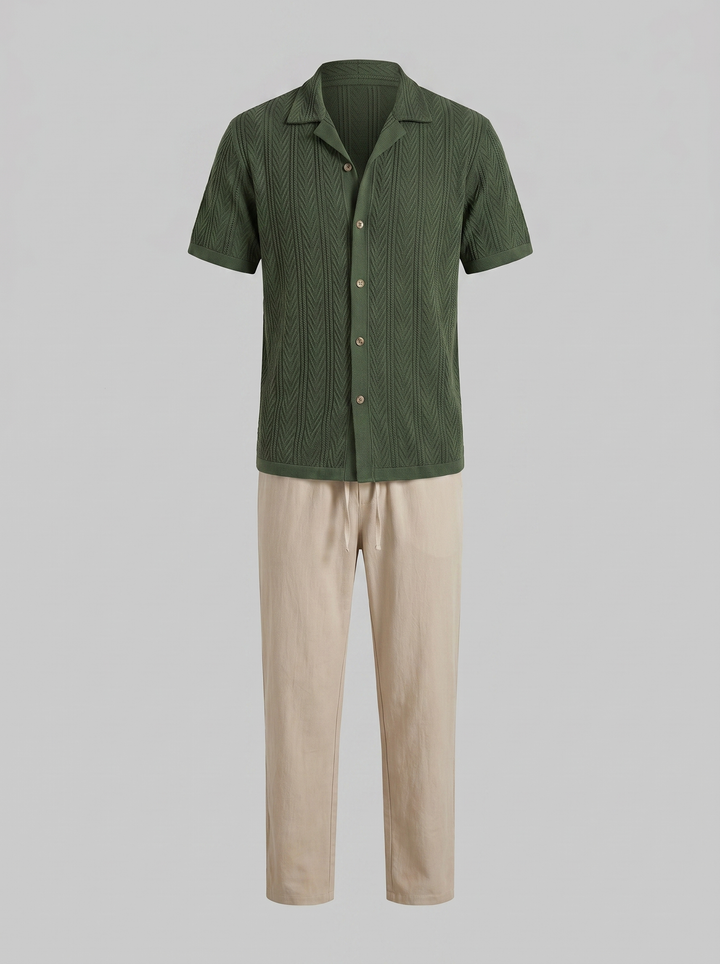 Brody | Men's Knit Summer Shirt & Pants Set
