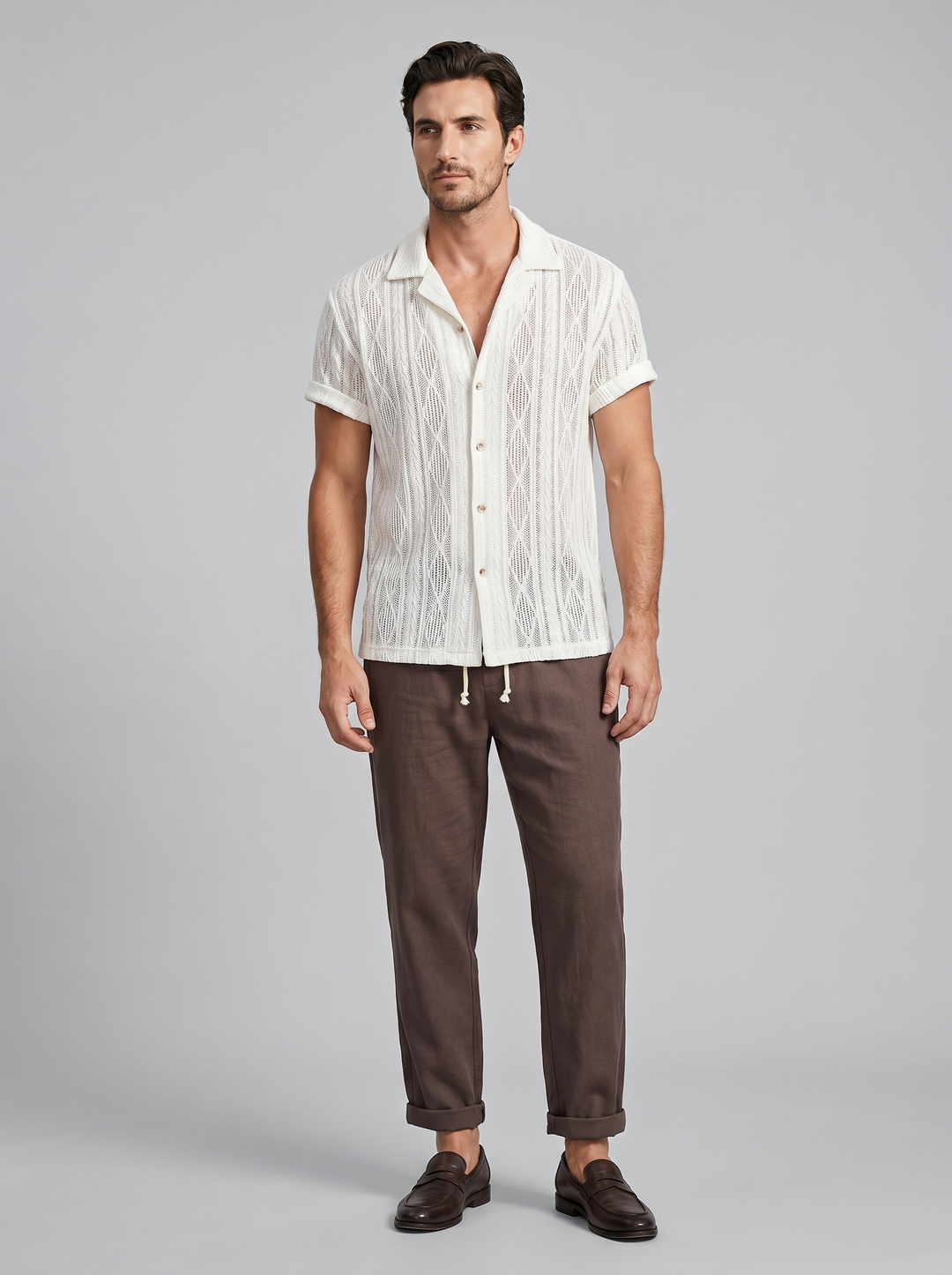 Brody | Men's Knit Summer Shirt & Pants Set