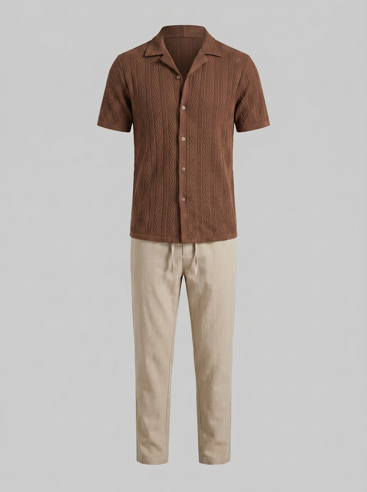 Brody | Men's Knit Summer Shirt & Pants Set