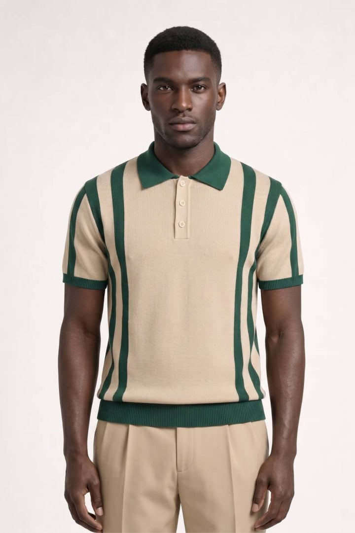 Miles | Retro Stripe Knit Polo