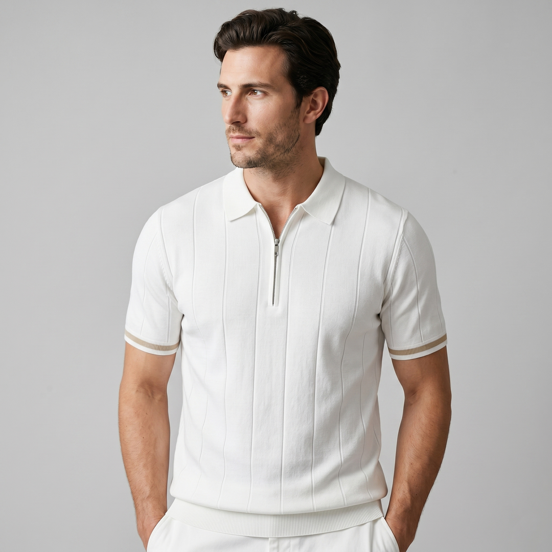 Blake | Men's Ribbed Knit Zip Polo