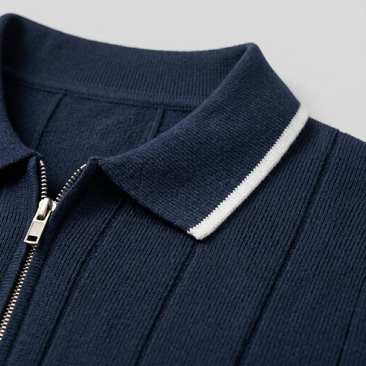 Blake | Men's Ribbed Knit Zip Polo