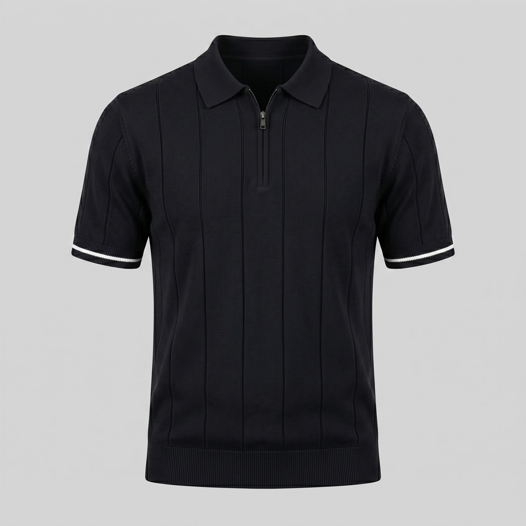 Blake | Men's Ribbed Knit Zip Polo