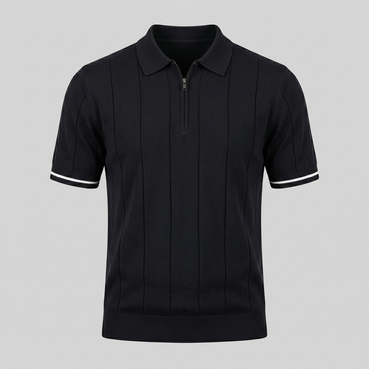 Blake | Men's Ribbed Knit Zip Polo