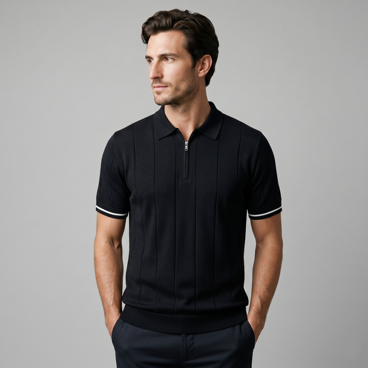 Blake | Men's Ribbed Knit Zip Polo