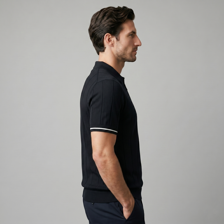 Blake | Men's Ribbed Knit Zip Polo