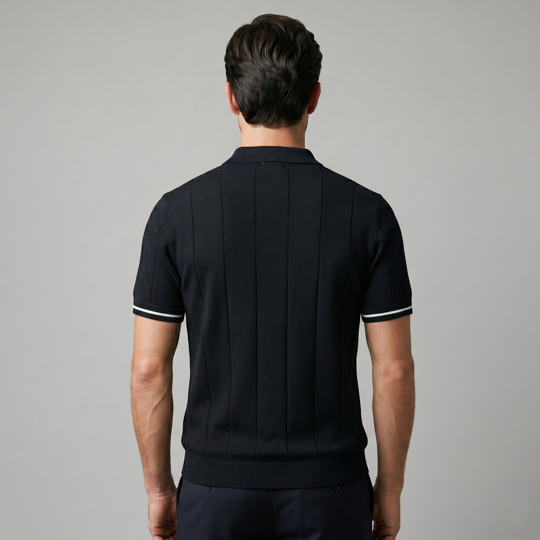 Blake | Men's Ribbed Knit Zip Polo