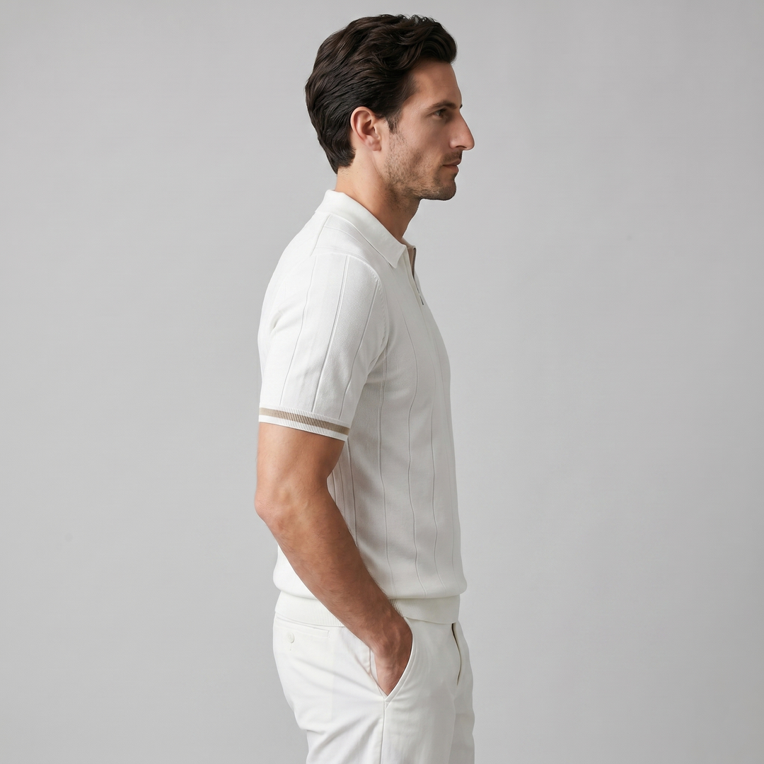 Blake | Men's Ribbed Knit Zip Polo