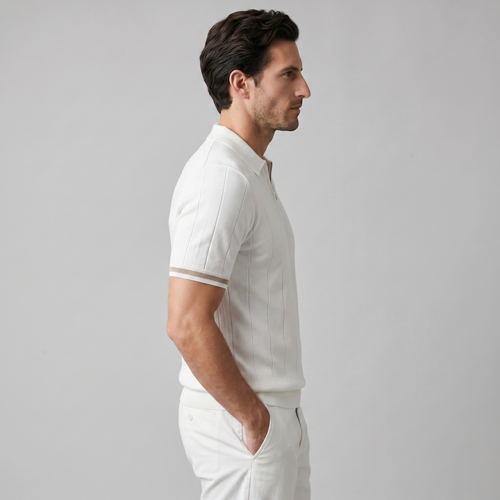 Blake | Men's Ribbed Knit Zip Polo