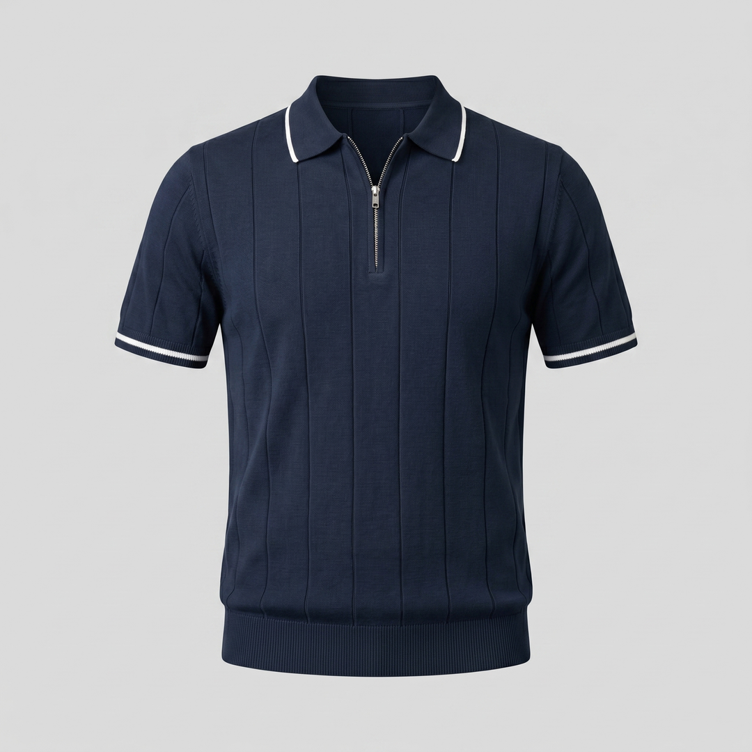 Blake | Men's Ribbed Knit Zip Polo