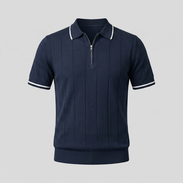 Blake | Men's Ribbed Knit Zip Polo
