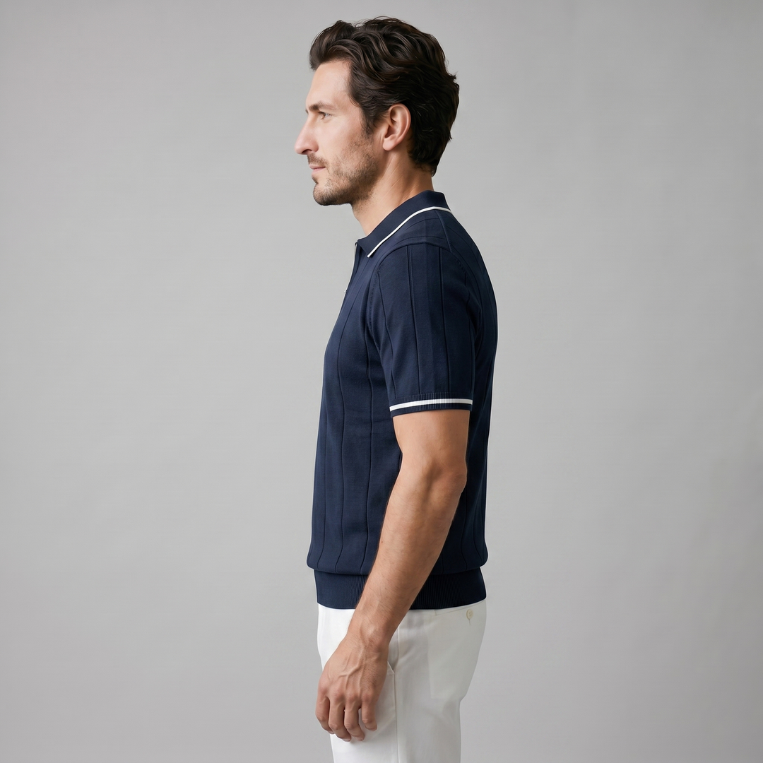 Blake | Men's Ribbed Knit Zip Polo