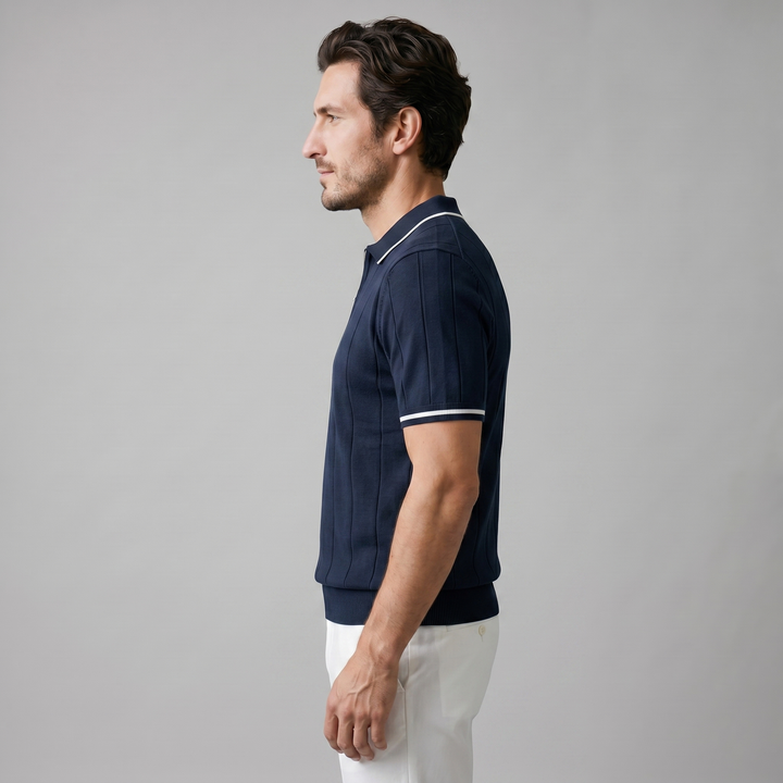 Blake | Men's Ribbed Knit Zip Polo