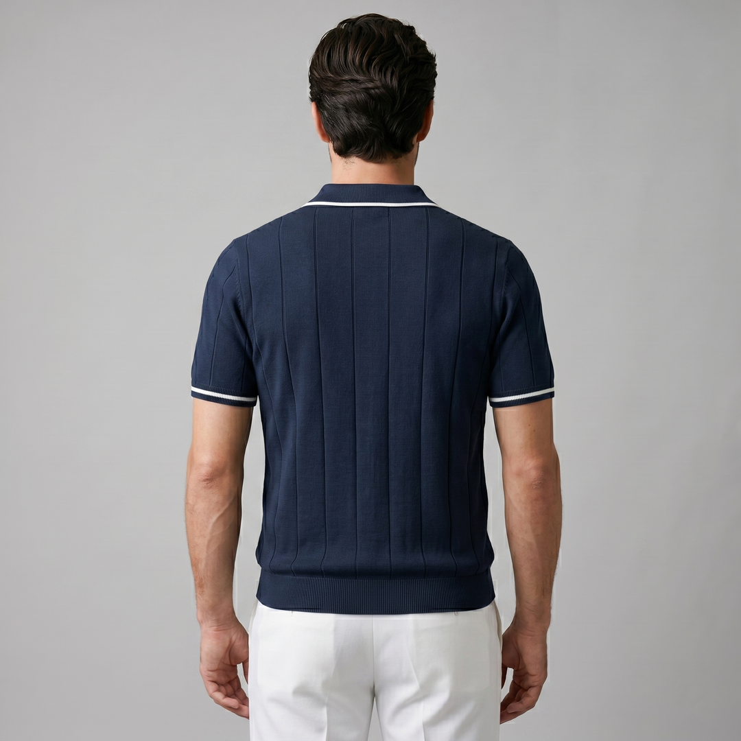 Blake | Men's Ribbed Knit Zip Polo