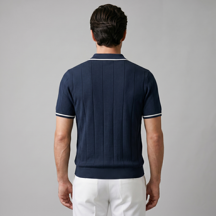 Blake | Men's Ribbed Knit Zip Polo