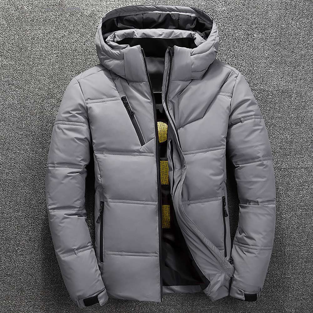 Gray | Hooded down jacket men