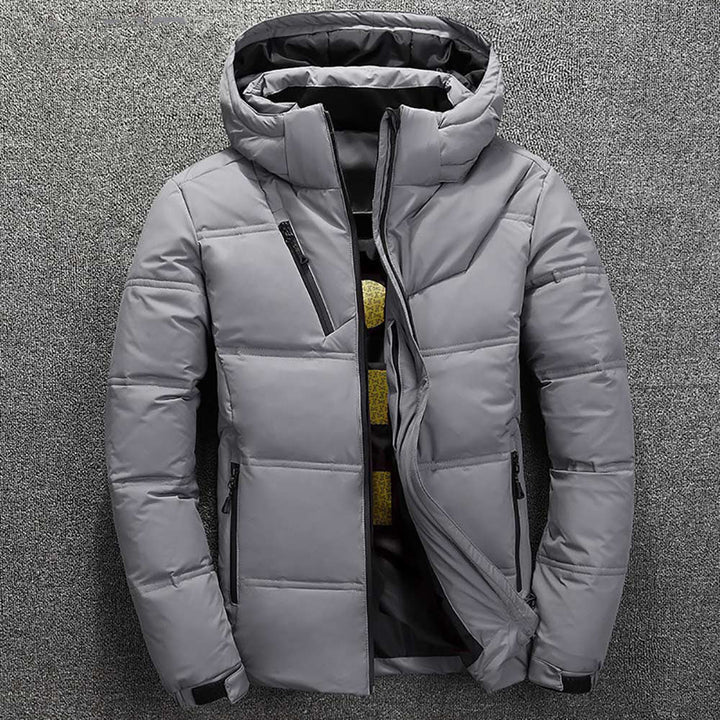 Gray | Hooded down jacket men