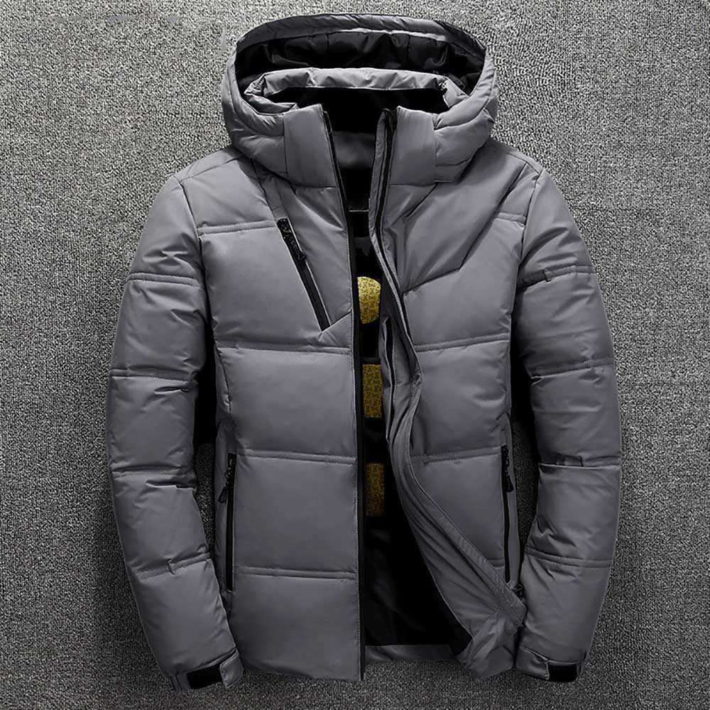 Gray | Hooded down jacket men