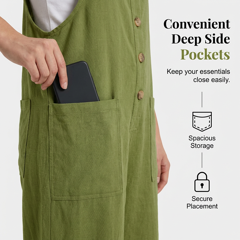 Bailey | Relaxed Linen Overall Jumpsuit