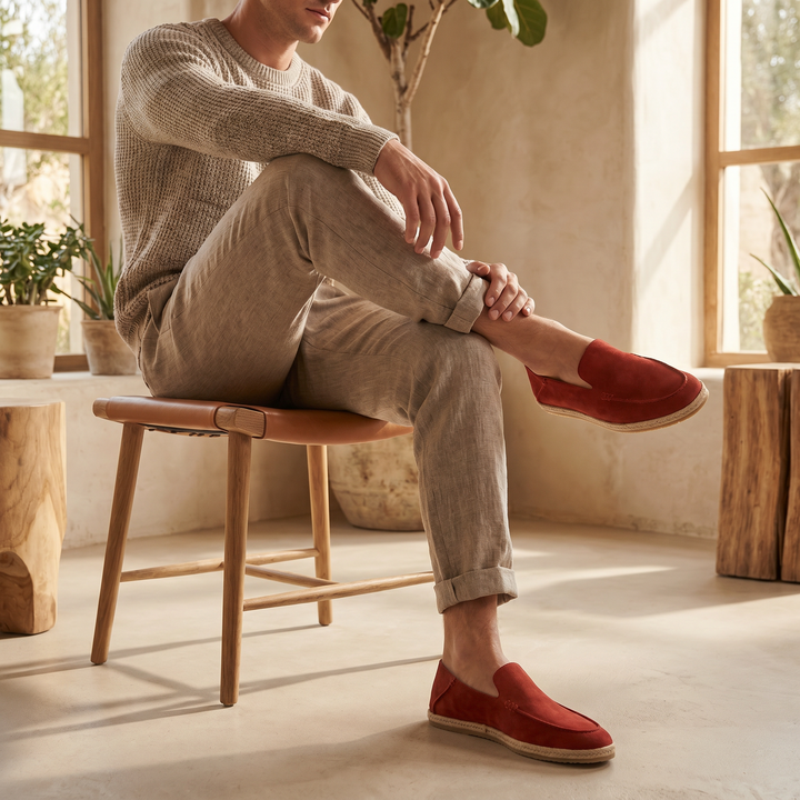 Landon | Men's Suede Espadrille Loafers