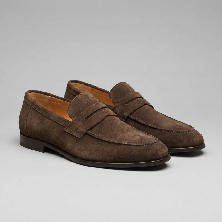 Connor | Men's Suede Penny Loafers