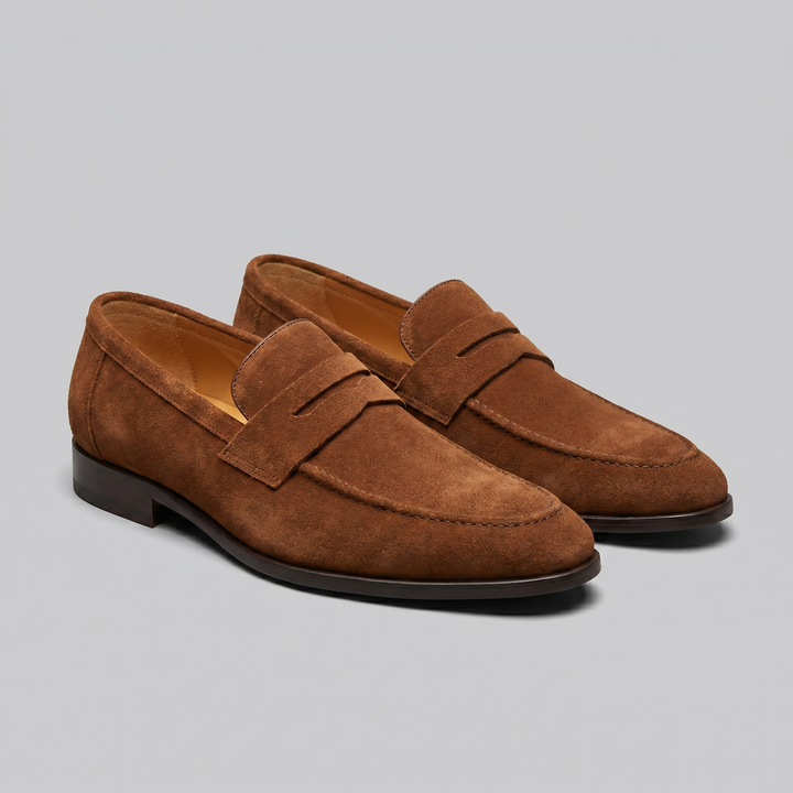 Connor | Men's Suede Penny Loafers