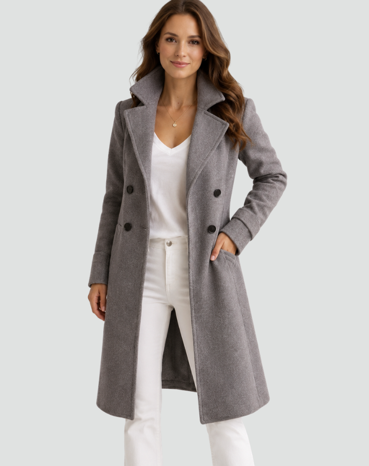 Brynn | Refined Double-Breasted Midi Trench